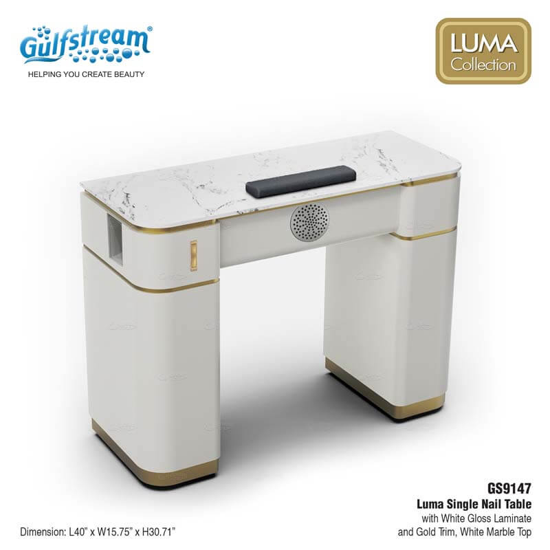 GS9147 LUMA SINGLE NAIL TABLE (WHITE GLOSS)