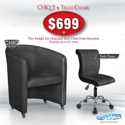 GS9057-02 – CHIQ 2 QUILTED CHAIR & GS9020 – TECH STOOL