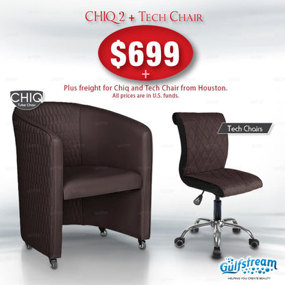 GS9057-02 – CHIQ 2 QUILTED CHAIR & GS9020 – TECH STOOL