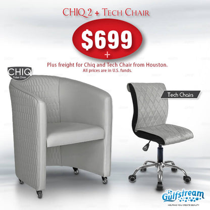 GS9057-02 – CHIQ 2 QUILTED CHAIR & GS9020 – TECH STOOL