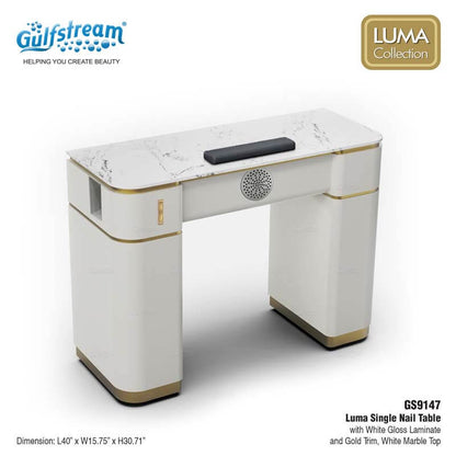 GS9147 LUMA SINGLE NAIL TABLE (WHITE GLOSS)