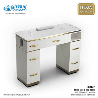GS9147 LUMA SINGLE NAIL TABLE (WHITE GLOSS)
