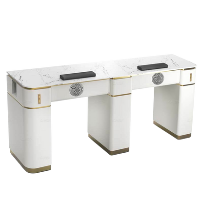 GS9148 LUMA DOUBLE NAIL TABLE (WHITE GLOSS)