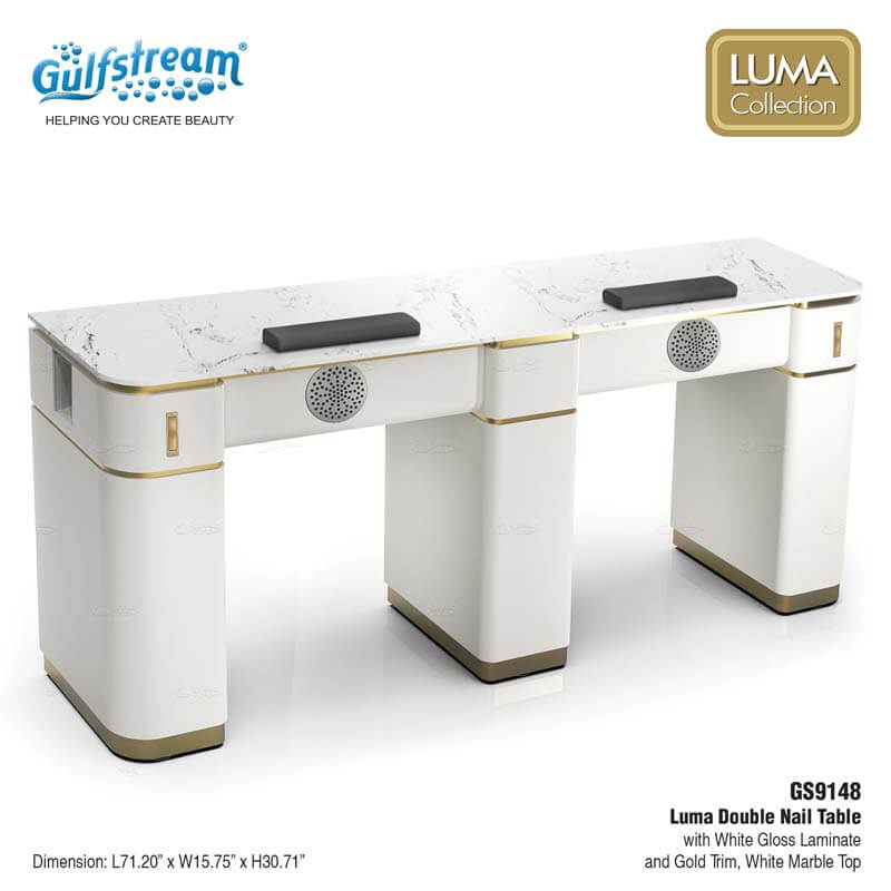 GS9148 LUMA DOUBLE NAIL TABLE (WHITE GLOSS)