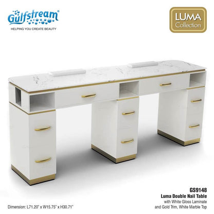 GS9148 LUMA DOUBLE NAIL TABLE (WHITE GLOSS)