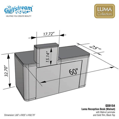 GS9154 Luma Reception Desk (Walnut)