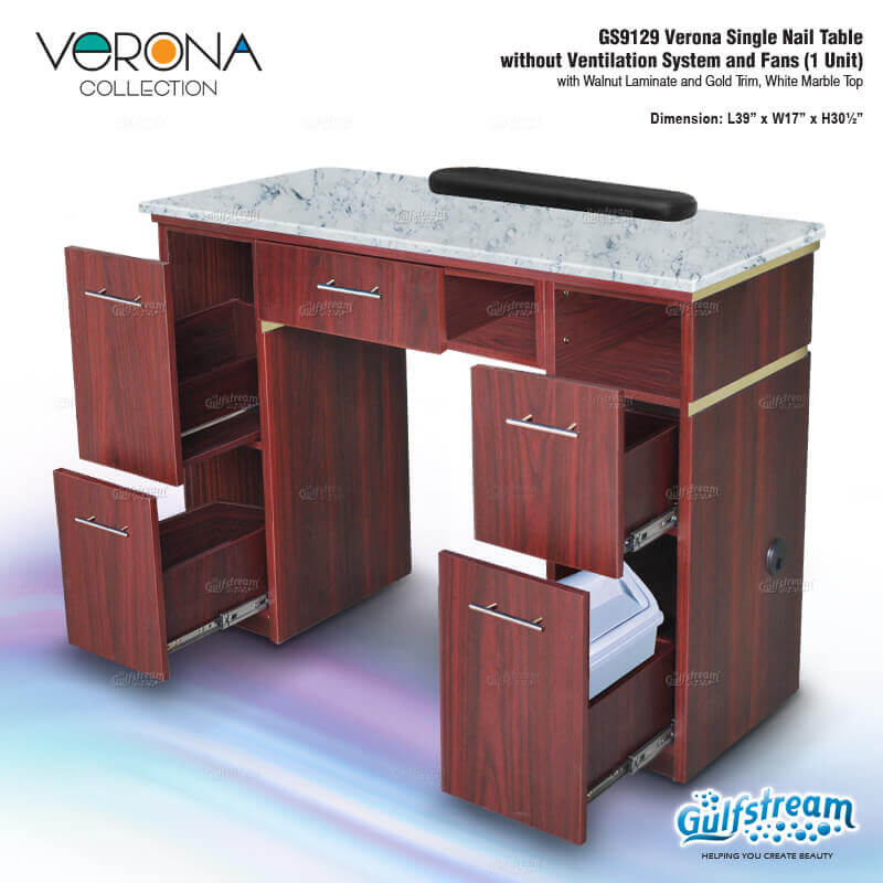 GS9129 Verona Single Nail Table without Ventilation System and F_Nov2019_1