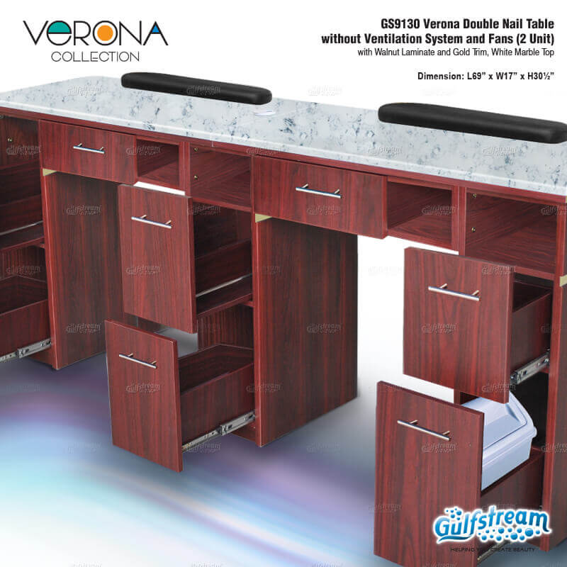 GS9130 Verona Double Nail Table without Ventilation System and Fans_Nov2019_2