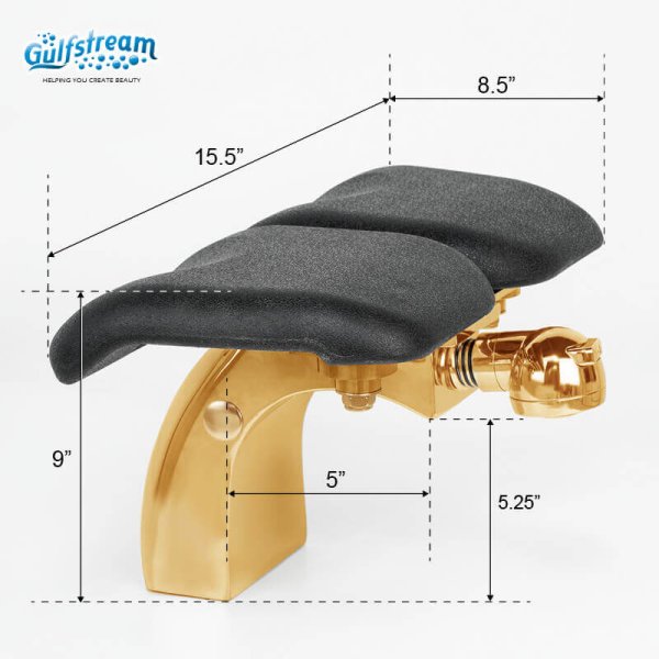 GS2107-01G  Gold Short Curved Footrest - Image 3