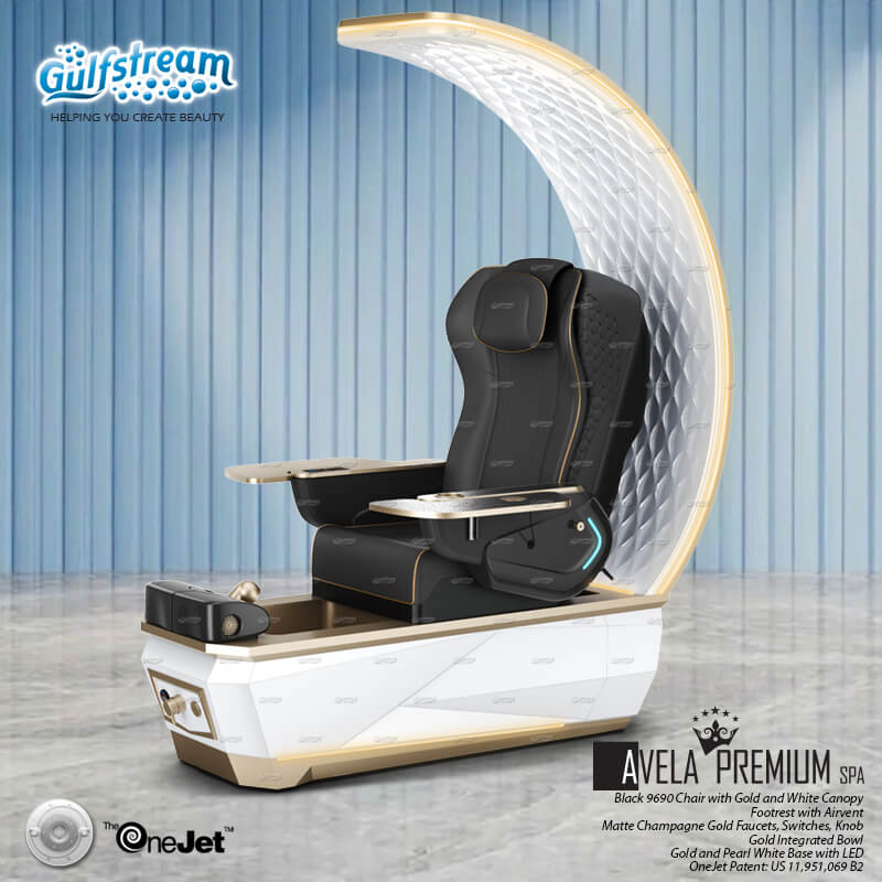 AVELA PREMIUM Spa_Black 9690 Chair with Gold 