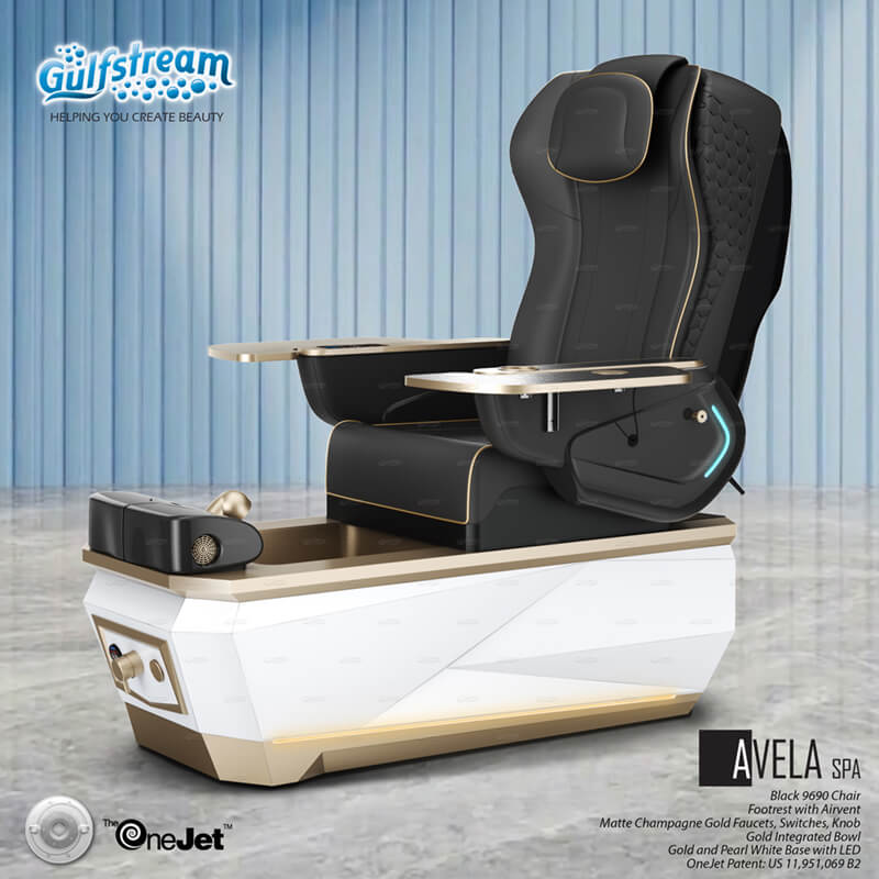 AVELA Spa_Black 9690 Chair with Gold 