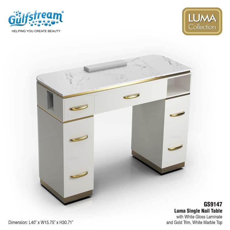 GS9147 Luma Single Nail Table White 2-2