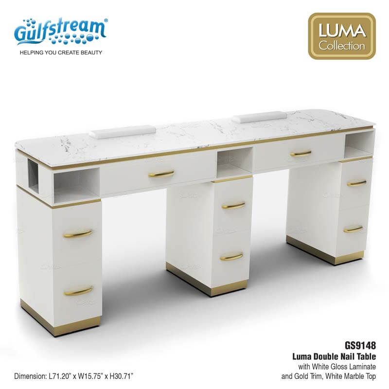 GS9148 Luma Double Nail Table White 2-2